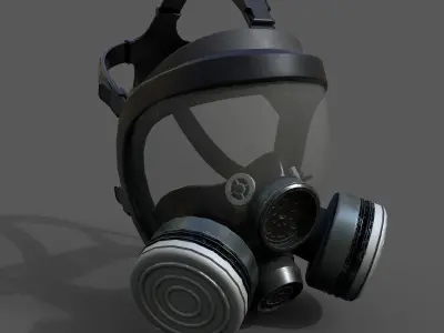 Gas mask helmet scifi military combat soldier  Low-poly 3D model