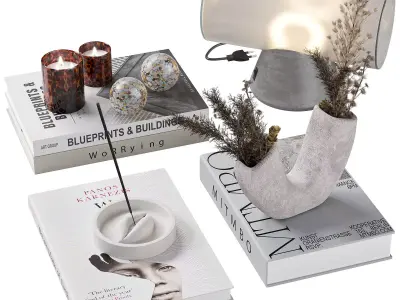 Decorative set with Table lamp 3D model purchase