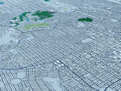 San Francisco with Terrain 3D model