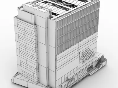 Tamura building Low-poly 3D model