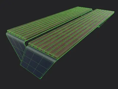 Bench  M08 Low-poly 3D model