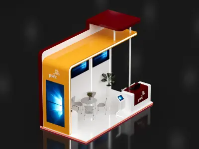 booth 6x3 open 3 side  3D model
