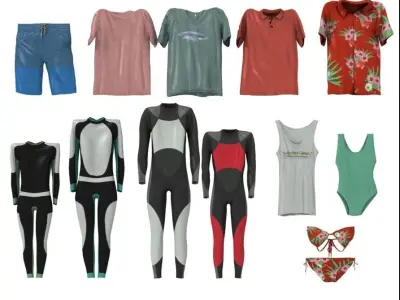 SUMMER TIME ASSETS Low-poly 3D model