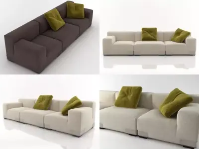 Plastics Duo Sofa 3 3D model
