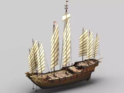 Ancient Chinese Ship 05 3D model