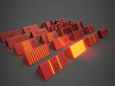 Sci-Fi Triangle Box Plastic Low-poly 3D model