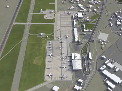 Tbilisi - Airport - TBS Low-poly 3D model