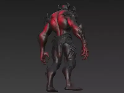 Red Humanoid Monster 3D Model 3D model