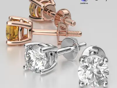 Jewelry 3D Rendering Scene Setup for Cinema 4D with V-Ray 3D model