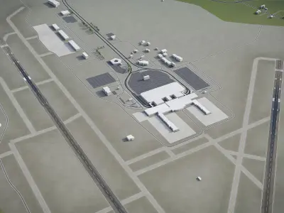 Syracuse - Hancock International Airport - SYR Low-poly 3D model