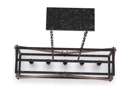 Farmhouse 5-Light Linear Cage Pendant Light Low-poly 3D model