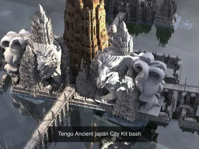 Bushido Architecture collection 3D Model Pack