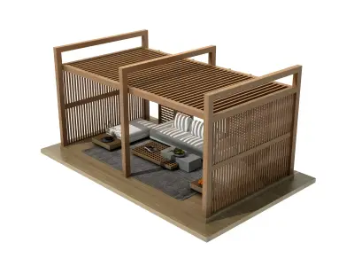 Wooden Pergolas 3D model purchase