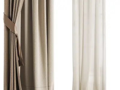 Silk and Cotton Curtain Low-poly 3D model