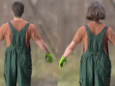  Man and Woman in Working Outfit 1 