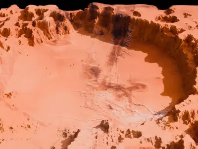 Landscape Crater 3D model Low-poly 3D model