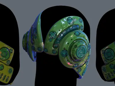 Gas mask helmet 3d model scifi Low-poly Low-poly 3D model 34