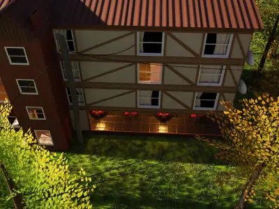 Hotel in Patagonia Low-poly 3D model