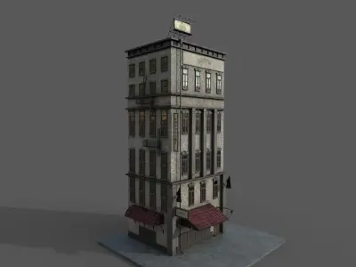 5-10 Old New york buildings Coffeshop 1930 3D model