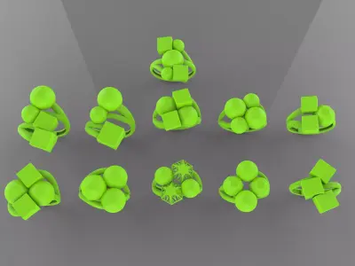 11 New Rings light weight hight quality ring jewelry 3D print model