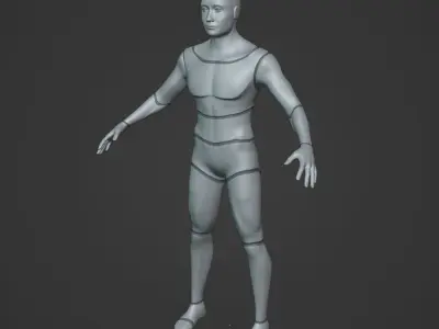 Humanoid Robot Rigged - Cartoon Character Low-poly 3D model