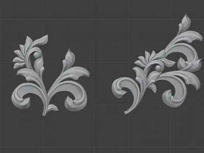 Pattern Vignette for Zbrush and Modeling Free low-poly 3D model