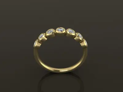 Bezel Half Infinity Diamond Band Ring 2mm50 Size 7 3D print model