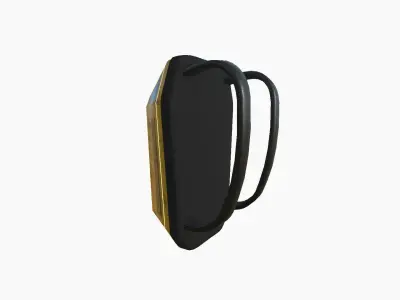 SciFi Backpack E02 Yellow - Fashion Character Design Low-poly 3D model