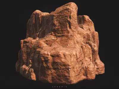 Desert Cliff Mountain 3D Model Low-poly 3D model