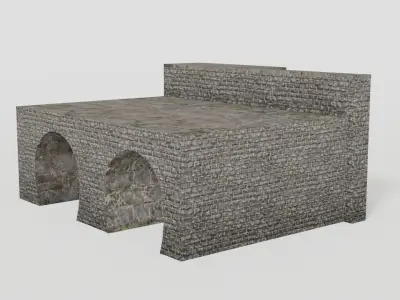 Double railway tunnel Low-poly 3D model