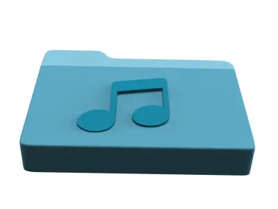 Icon Folder Music 3D Model Low-poly 3D model