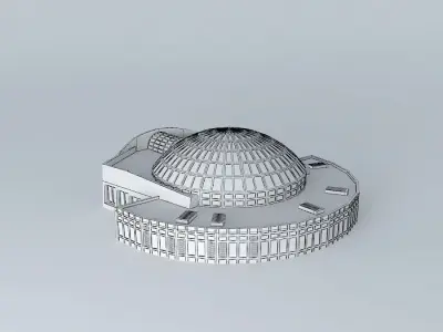 Library building with dome Free 3D model