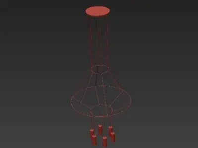 Wireflow light fixtures hanging from wall 3D model