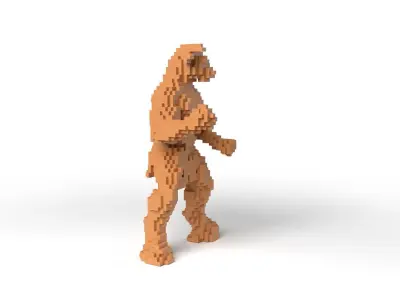 Minotaur Minecraft Voxel Low-poly 3D model