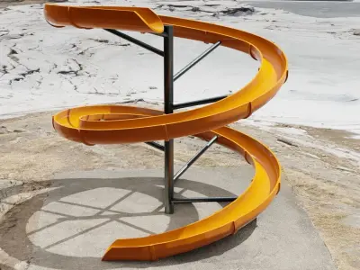 Water Slide Low-poly 3D model 4