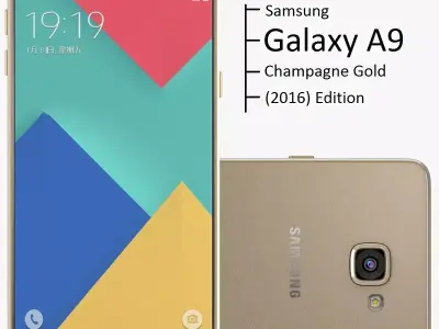 Samsung Galaxy A9 2016 Champagne Gold 3D model