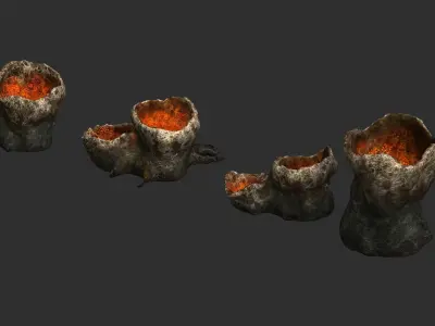 Alien Tubes - Base Low-poly 3D model