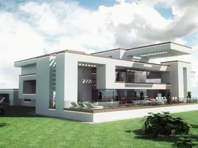 Modern Mansion Complete Modular Asset Kit Low-poly 3D model