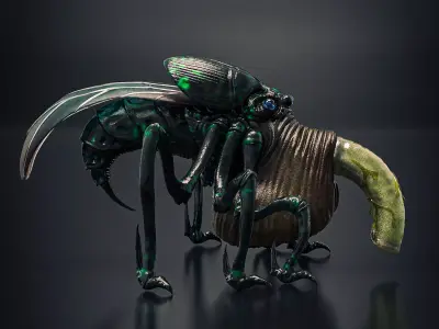 Alien Earth  Beetle like Creature  3D Model 3D print model