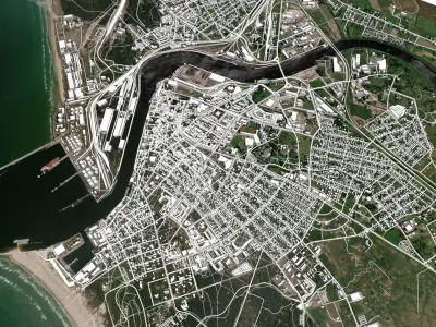 Cityscape Ventspils Latvia 3D model