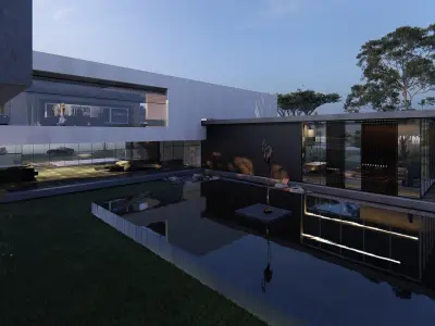  Modern beach villa Lumion n Revit free basic furniture 