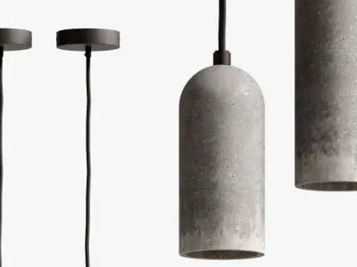 Pendant Minimalist Round Concrete Lamp 3D model