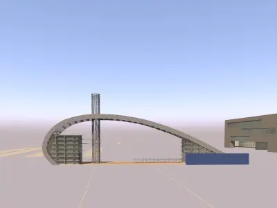 Industrial plant gate design drawing  3D model