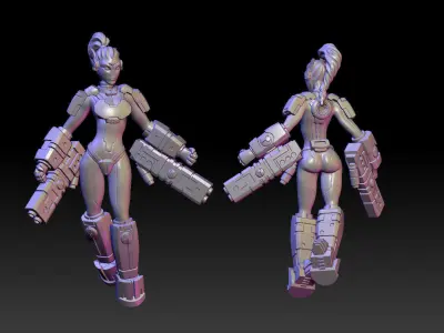 Battlesuit Space Girls 3D print model