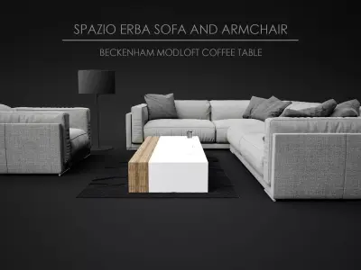 Sofa Set - Spazio Erba Sofa 10 3D model