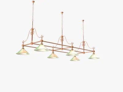 Lights light fixture with four hanging from it Free 3D model
