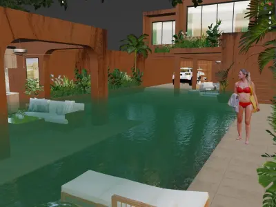 House orange wall 3D model