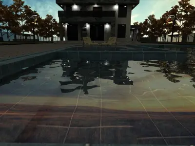 Modern House Exterior Low-poly 3D model