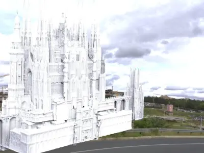 Fantasy Cathedral Very Grand with bridges connection 3D model