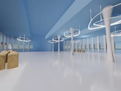 Futuristic exhibition interior ART GALLERY 3D 3D model